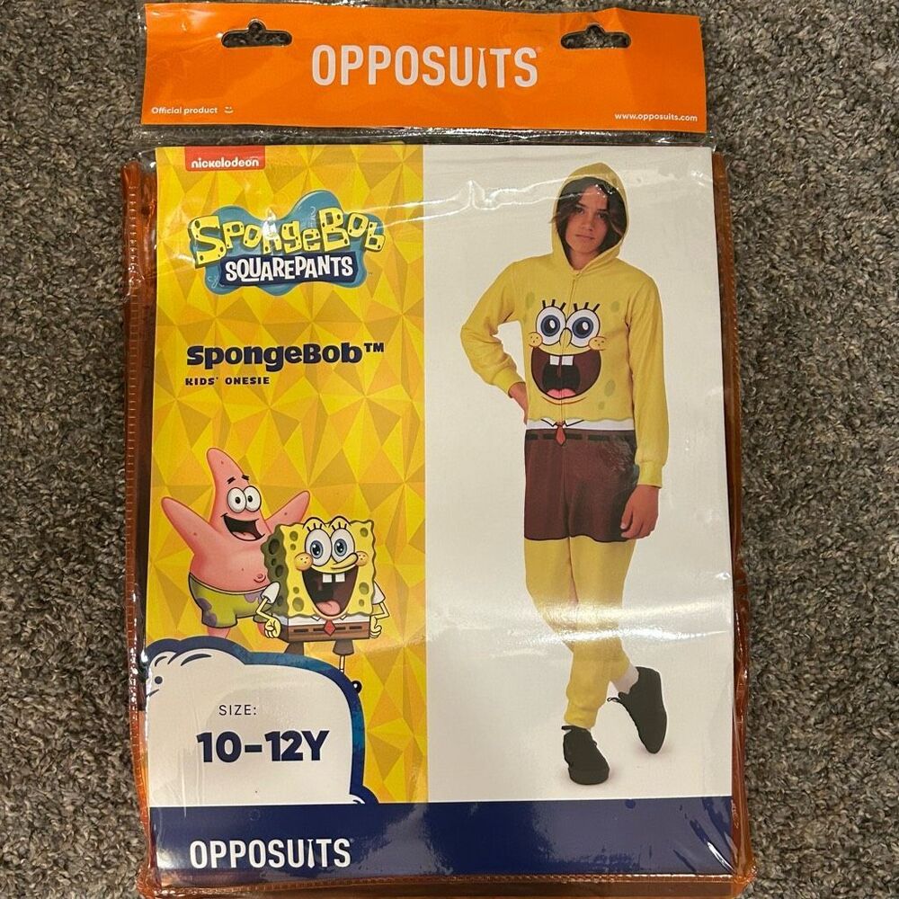 SpongeBob SquarePants Costume Size Large (10-12) NEW Nickelodeon, OPPOSUITS